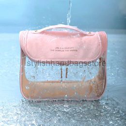 Cosmetic Bags Cases Beilian Transparent Fashion Wash Bag Travel Half Round Hook Cosmetic Storage Bag Waterproof ins Makeup Bagstylishhandbagsstore