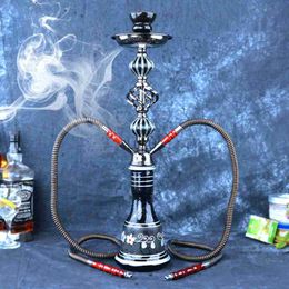 Double Hose Glass Hookah Shisha Pipe Charcoal Tongs Narguile Hubbly-Bubbly Completo Waterpijp Sisha Chicha Nargile Accessories HKD230809