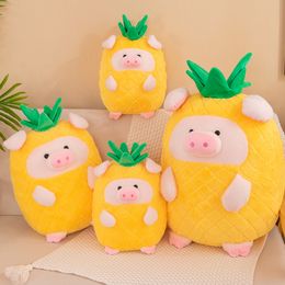 40 cm Stuffed Animals Pineapple Pig Plush Baby Toys Plushies Doll Kawaii Cushion Kids Birthday Christmas Gift LT0134