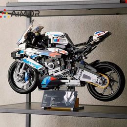Decorative Objects 1920pcs Technical Motorcycle moc M1000RR Model Vehicle Racing Car Tabletop Decoration Motorbike Bricks Toys For Boyfriend Gifts 230809