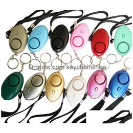 Keychains Lanyards Fashion Aessories 130Db Sound Loud Egg Keychain Shape Self Defence Personal Alarm Girl Women Security Protect Ale Dhg51