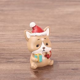 Decorative Objects Figurines christmas decors resin crafts cartoon animals figurines children Christmas tree Snowman shape Resin Crafts 230809