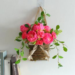 Decorative Flowers 1pc Simulation Plant Wreath Artificial Rose Hanging Basket Elegant Indoor And Outdoor Door