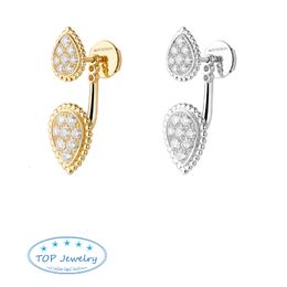 Stud French top luxury brand jewelry 925 sliver rose gold serpent double teardrop earrings for women 230808