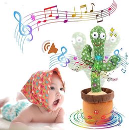 Decorative Objects Figurines Dancing Cactus Repeat Talking Toy Song Speaker Wriggle Sing Talk Plushie Stuffed Toys for Baby Adult 230809