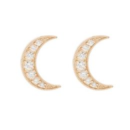 high quality jewelry crescent moon 14k gold earrings designs for girls