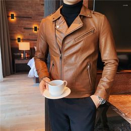 Men's Jackets Style Spring Leisure Locomotive Leather Jacket/Male Slim Fashion Short Coat /Men's Clothing S-3XL