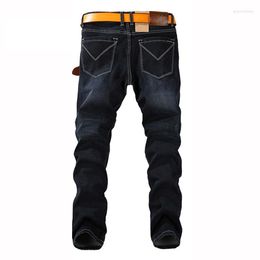 Men's Jeans Plus Size Big 40 42 44 46 48 Men Jean Straight Fit Brand Stretch Denim Pants 2023 Fashion Blue Black Trouser Male