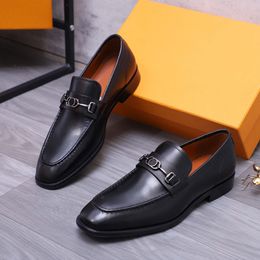 2023 High Quality Men Formal Dress Shoes Masculino Genuine Leather Elegant Black Suit Brand Designer Men's Casual Office Loafers Size 38-44