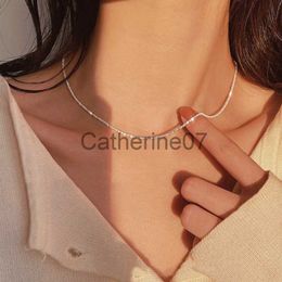 Pendant Necklaces 2022 Popular Silver Colour Sparkling Clavicle Chain Choker Necklace Collar For Women Fine Jewellery Wedding Party Birthday Gift J230809