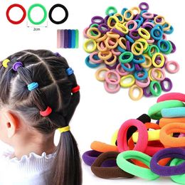 20/50/100pcs 2cm Hair Bands Colorful Elastic Hair Bands Nylon Girls Hair Accessories for Kids Ponytail Holder Headband Women