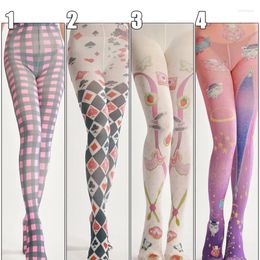 Women Socks Tattoo Pattern Pantyhose Female Fashion Stocking Party Pants For Pantyhoses Lolita Cute Kawaii Tights