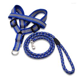 Dog Collars High Quality Large Collar Rope Set For Pet Harness Safety Reflective Strong Dogs Lead Training Leash Traction