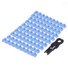 Anahtarlıklar 100 PCS Blue RJ45 Port Ethernet LAN HUB Anti Toz Kapağı Fiş Kapağı Blokout Koruyucu Özel Kilit ve Anahtar