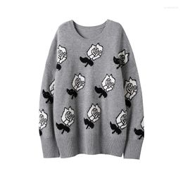 Women's Sweaters Winter Thick Oversized Ladies Luxury Cashmer Jacquard Sweater Knitwear