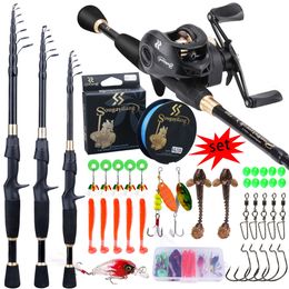 Rod Reel Combo Sougayilang 1 8 2 4m Telescopic Casting Fishing Portable Ultralight and 8 1 1 Gear Ratio 230809