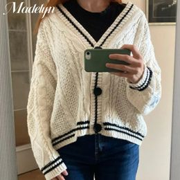 Womens Knits Tees Autumn Women Star Embroidery Cardigan Casual Loose Vneck Beige Knitted Sweater Fashion Swif T Holiday Tay Cardigans Mujer 230808