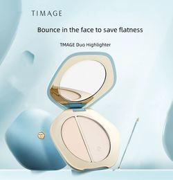 Body Glitter TIMAGE Master Caitang Soft Light Brighten Palette 2 Texture Highlighter Cream Matte Powder Paste With Brush 230808