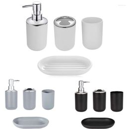 Bath Accessory Set 4pcs Bathroom Accessories Plastic Toothbrush Holder Cup Soap Dispenser Dish Toilet Pump Bottle