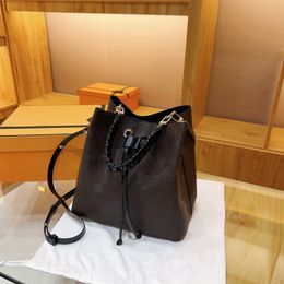 NEONOE MM Designer bags shoulder Crossbody bag Brown flower Luxurys handbags women designer woman handbag bucket bags totes drawstring purse M44020