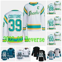 Personalizzato San Jose''Sharks''Custom 2022-23 Reverse Retro Jersey Logan Couture Tomas Hertl Erik Karlsson Timo Meier Ferraro Radim Simek Sasha Chmelevski