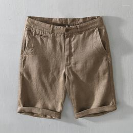 Men's Shorts 2023Summer Solid Color Linen For Men Loose Casual Beach Plus Size Capris Clothing