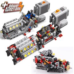 Transformation toys Robots MOC Creative Electric DIY Hightech Parts Assembled Building Blocks Motor Gearbox Reverse gear Mechanical Group Model Engine Toy 230809