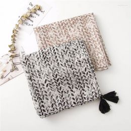 Scarves Elegant Fashion Spring And Summer Cotton Linen Scarf Women's Visual Korean Style All-Matching Long Plus-Sized Shawl Dual-Use