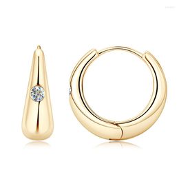 Hoop Earrings KUGG Women's Moissanite With GRA 925 Sterling Silver Certified Birthday Party Simple Accessory Jewellery
