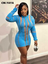Basic Casual Dresses CMYAYA Women Knit Ribbed Oneck Long Sleeve Backless See Though Bodycon Midi Dress 2023 Sexy Party Club Even Dresses Vestidos J2308009