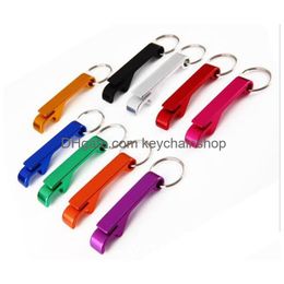 Keychains Lanyards 2In1 Pocket Key Chain Aluminium Alloy Beer Bottle Opener Claw Bar Small Beverage Keychain Ring Drop Delivery Fashi Dhr9O