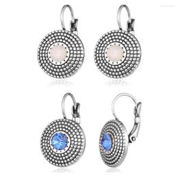 Stud Earrings Vintage For Women Simple Blue Zircon Charms Statement Clip Hanging Fashion Jewellery Mother's Day Gift