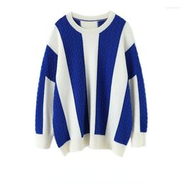 Women's Sweaters Cashmere Winter Warm Sweater Women Designer Latest Fashion For 2023 Clothes Striped High Street