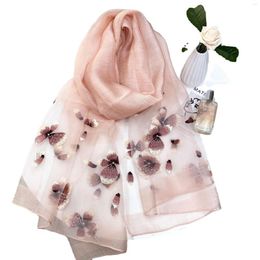 Scarves Fashion Beach Stoles Headscarf Women Scarf Silk Wool Embroidery Foulard Bufanda Hijab Shawls Wraps Pashmina Long Soft