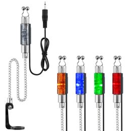 Fishing Accessories 34pcs Bite Alarm Swingers Carp Indicator Led Illuminated Hangers Chain Drop Off Bobbins 230808