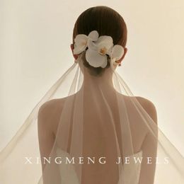 Hair Clips Bridal Headdress Ribbon Flower Accessories Wedding Dress Simple Makeup