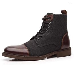 Boots Men Wool Winter Casual Lace Up Shoes Booties Oxfords Ankle For Fashion Platform Boot Big Size Hombre Botines