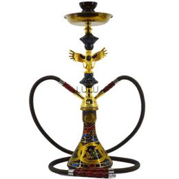 Arab Glass Eagle Hookah Shisha Pipe Set With Hookah Hose Ceramic Bowl Tongs Water Pipe Cachimba Nargile Sheesha Chicha Narguile HKD230809