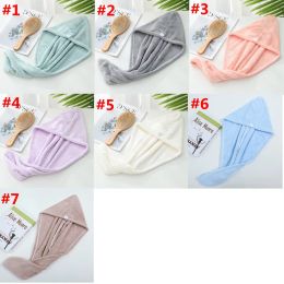 Classic Dry Hair Caps Microfiber Quick Dry Shower Magic Absorbent Hair Towel Drying Turban Wrap Spa Bathing Cap OCEAN SHIP