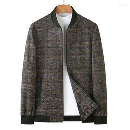 Men's Jackets Autumn Winter Woolen Coat 2023 Business Casual Fashion Baseball Jacket Men Large Size 6XL 7XL 8XL