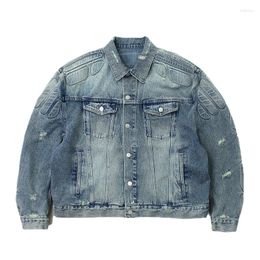 Men's Jackets Designer Style Profile Washed Destroyed Loose Version Denim Jacket Coat Trendy Fashion Spring Autumn