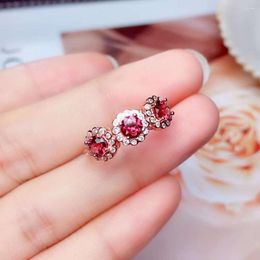 Cluster Rings FS 4 Natural Garnet Ring Real S925 Sterling Silver With Certificate Fine Fashion Charm Weddings Jewelry For Women MeiBaPJ