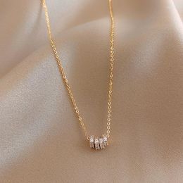 Pendant Necklaces Korea Selling Fashion Jewellery 14K Gold Plating Simple Round Necklace Elegant Sexy Women Clavicle