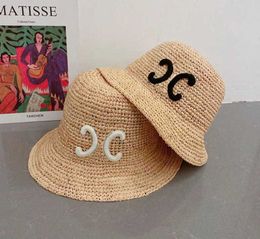 Wide Brim Hats Bucket Hats Designer Women Luxurys Straw Hat Fashion Hand Woven Cap Mens Summer Caps Beach Big Sun Buckets Hat 2304271D