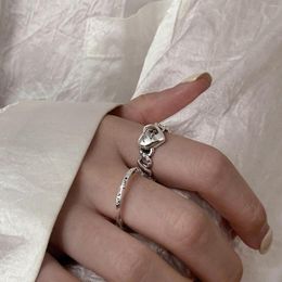 Cluster Rings VENTFILLE 925 Sterling Silver Unique Love Shape Female Fashion Personality Niche Design Light Luxury Ring