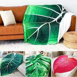Blankets Warm Fluffy Adult Blanket Super Soft Giant Leaf Blanket for Bed Sofa Gloriosum Plant Blanket Home Decor Throws Towel Cobertor 230809