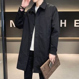 Men's Trench Coats Coat For Men High end Autumn And Winter Thin Overcoat High Street Japan Style Long Jackets Fashion Clothing 230809