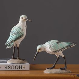 Decorative Objects Figurines Creative Simulation Animal Resin The Little Bird Statue Art Ornaments Living Room TV Cabinet Office Desktop Home Decorations 230809