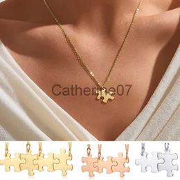 Pendant Necklaces Custom Engraved Puzzle Necklace 2/3/4/5 Pieces Set Family Couple Necklaces Friendship BFF Personalized Jewelry J230809