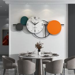 Wall Clocks Art Deco Clock Living Room Gift Orange Unique Home Nordic Round Modern Design Fashion White Reloj Decor